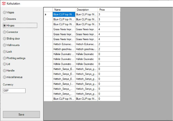 Price calculation